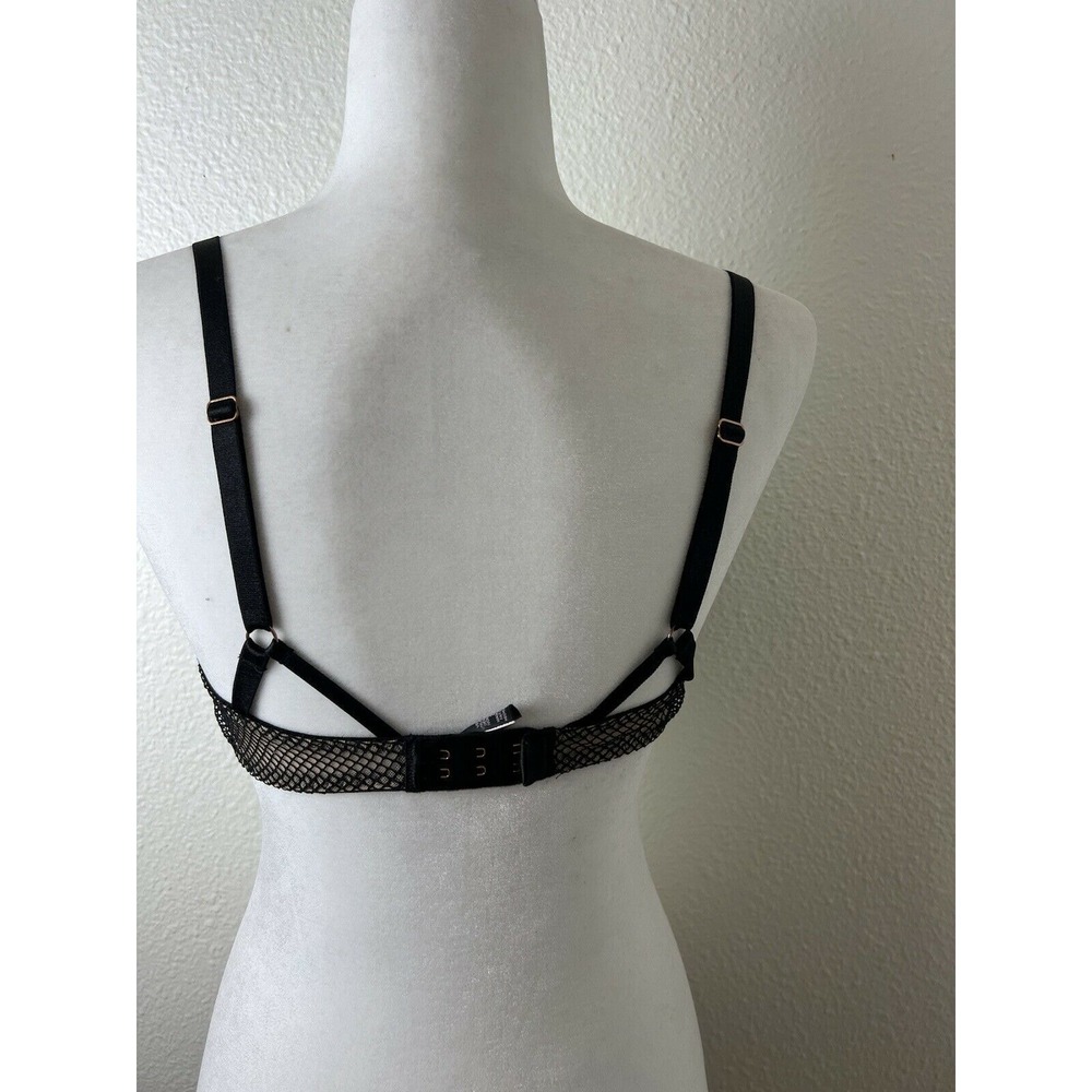 Victoria's Secret 'Very Sexy' Unlined Demi Bra Black Nude Lace Sz 34B - Picture 4 of 5